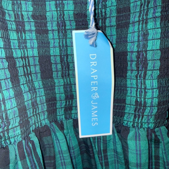 Draper James Cam Smocked Dress in Green Blackwatch Plaid - Size Small (NWT) - Picture 7 of 9